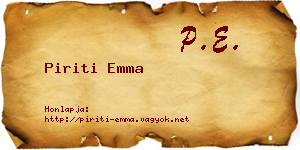 Piriti Emma névjegykártya